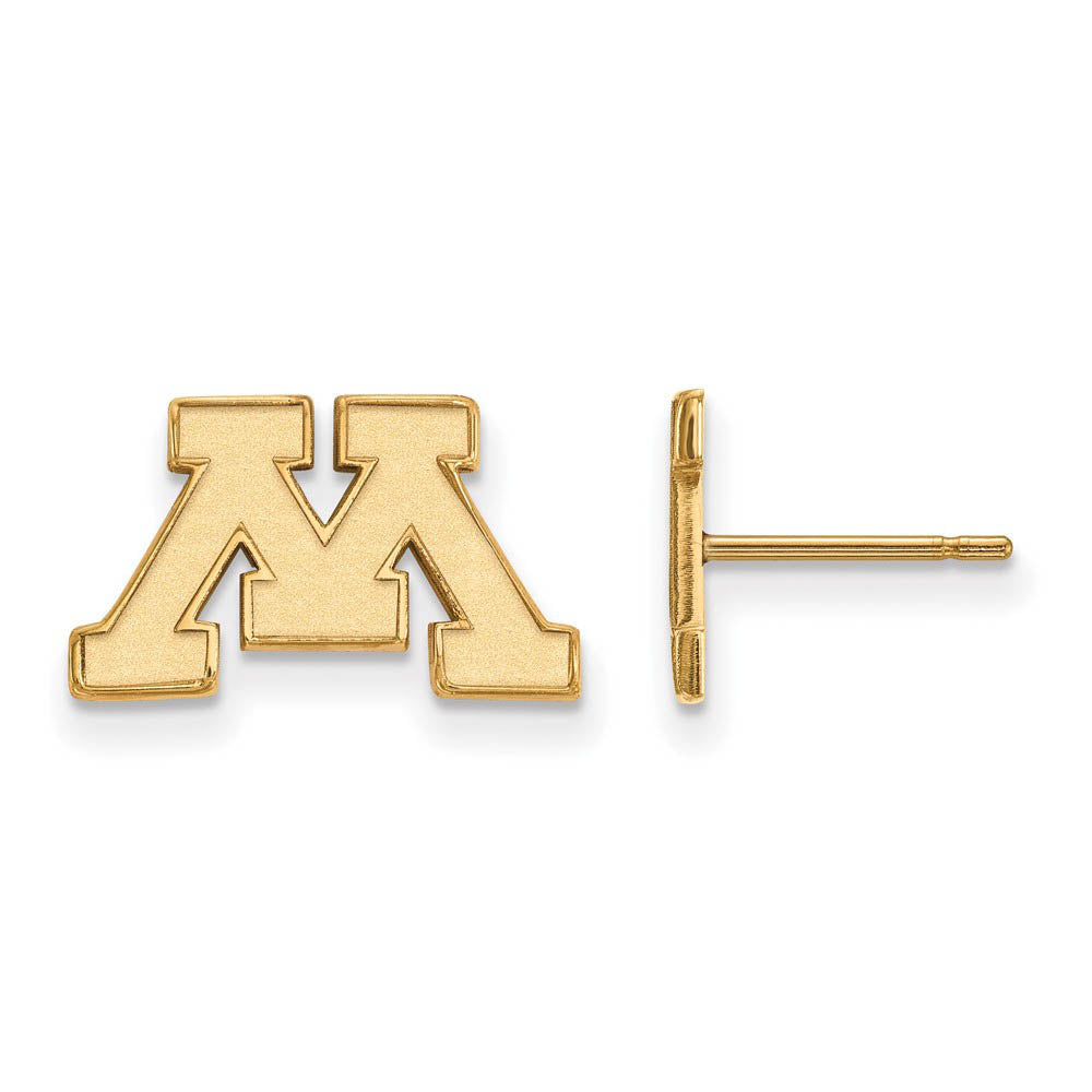 14k Yellow Gold University of Minnesota XS (Tiny) Post Earrings, Item E16000 by The Black Bow Jewelry Co.
