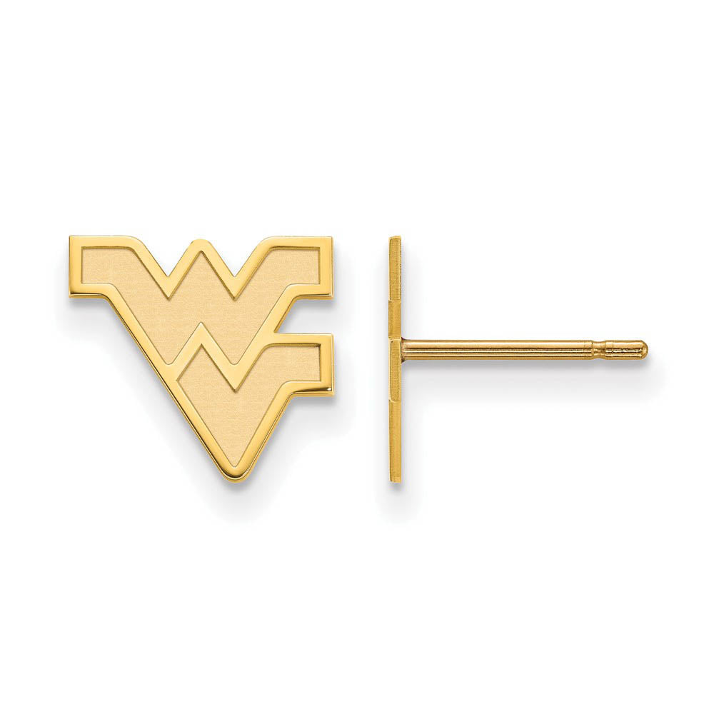 14k Yellow Gold West Virginia University XS (Tiny) Post Earrings, Item E16042 by The Black Bow Jewelry Co.
