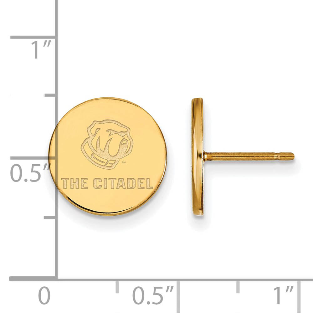 Alternate view of the 14K Yellow Gold The Citadel XS (Tiny) Post Earrings by The Black Bow Jewelry Co.