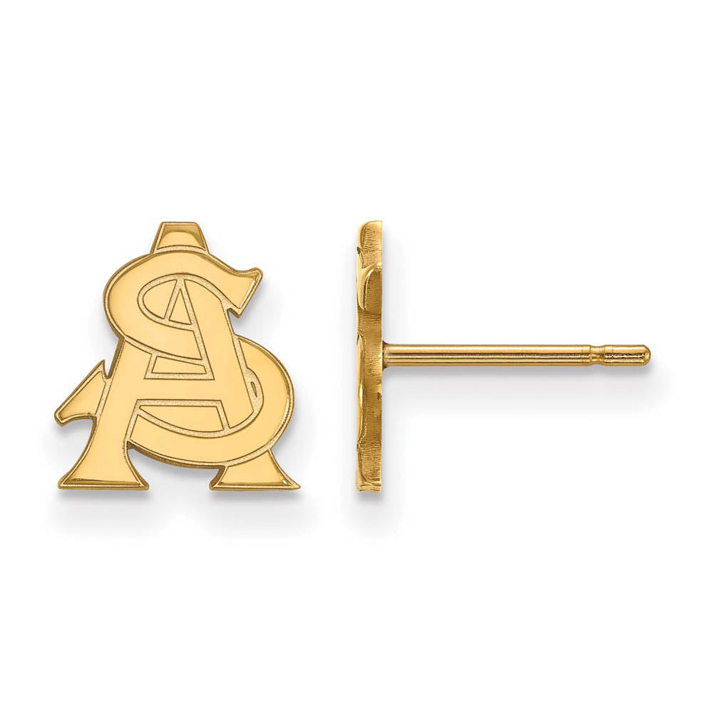 14k Yellow Gold Arizona State University XS (Tiny) Post Earrings, Item E16054 by The Black Bow Jewelry Co.