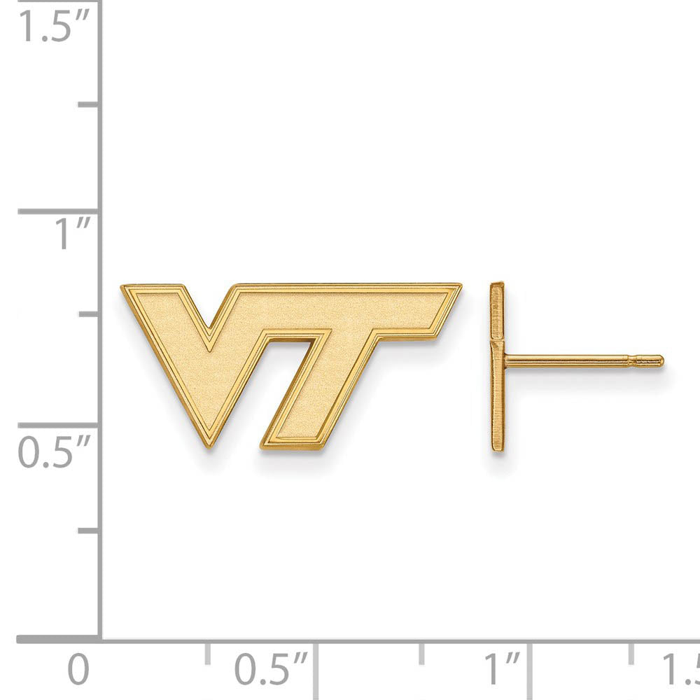 Alternate view of the 14k Yellow Gold Virginia Tech XS (Tiny) Post Earrings by The Black Bow Jewelry Co.