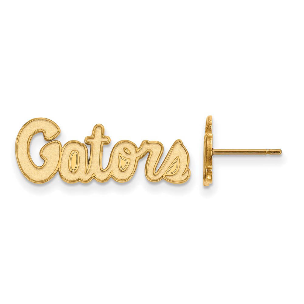 14k Yellow Gold University of Florida XS (Tiny) 'Gators' Post Earrings, Item E16092 by The Black Bow Jewelry Co.