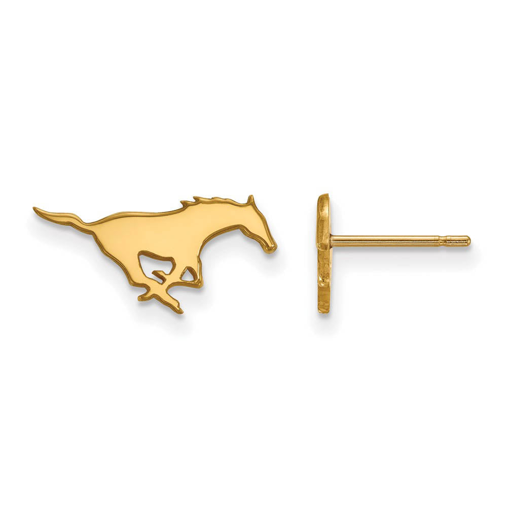 14K Gold Plated Silver Southern Methodist Univ. XS Tiny Post Earrings, Item E16117 by The Black Bow Jewelry Co.