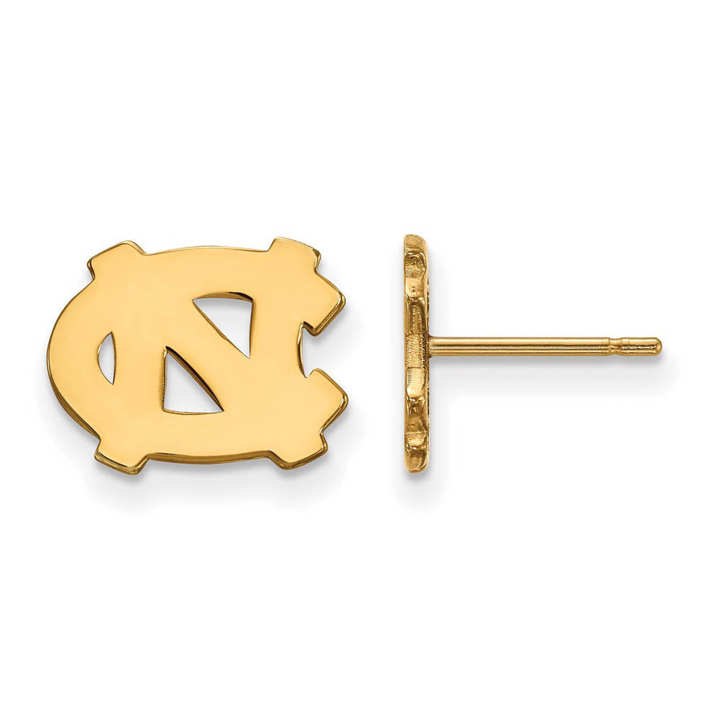 14k Gold Plated Silver U of North Carolina XS (Tiny) Post Earrings, Item E16171 by The Black Bow Jewelry Co.