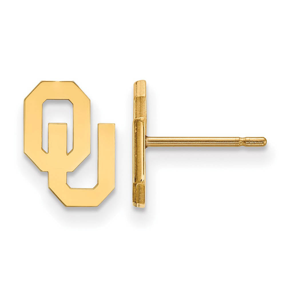 14k Gold Plated Silver University of Oklahoma XS (Tiny) Post Earrings, Item E16172 by The Black Bow Jewelry Co.