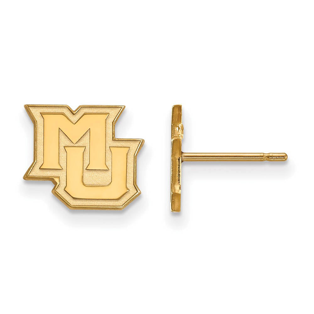 14k Gold Plated Silver Marquette University XS (Tiny) Post Earrings, Item E16186 by The Black Bow Jewelry Co.