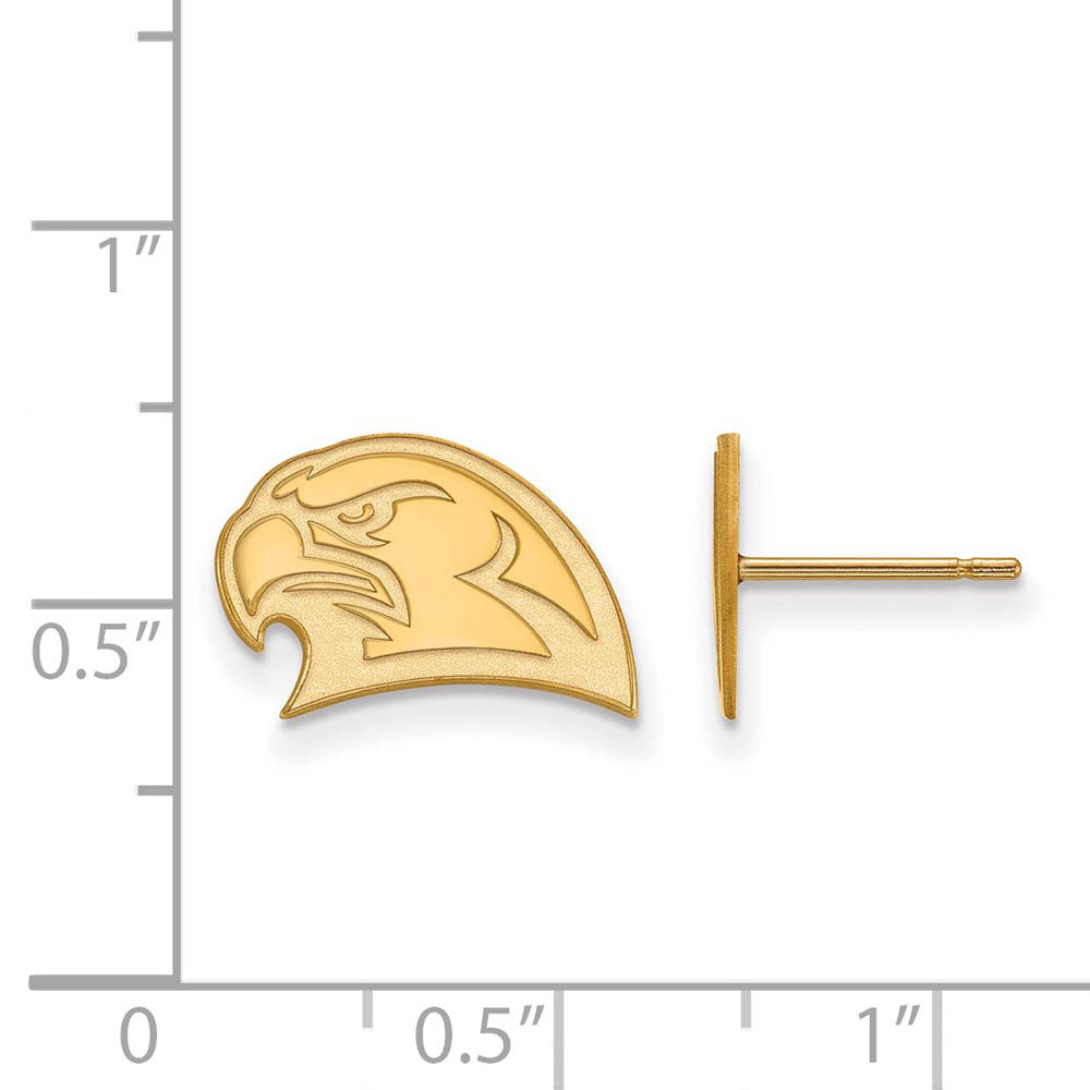 Alternate view of the 14k Gold Plated Silver Miami University XS (Tiny) Post Earrings by The Black Bow Jewelry Co.