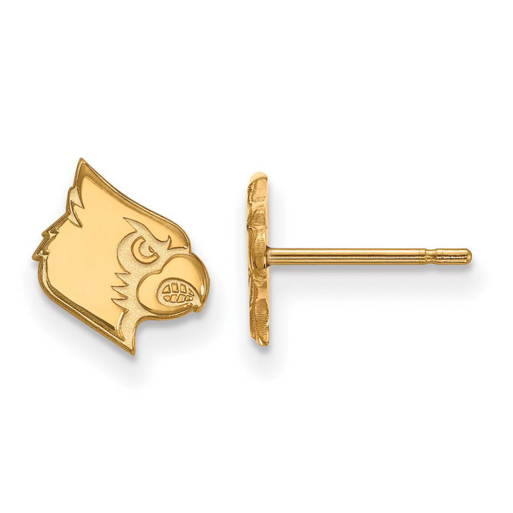 14k Gold Plated Silver University of Louisville XS Tiny Post Earrings, Item E16205 by The Black Bow Jewelry Co.