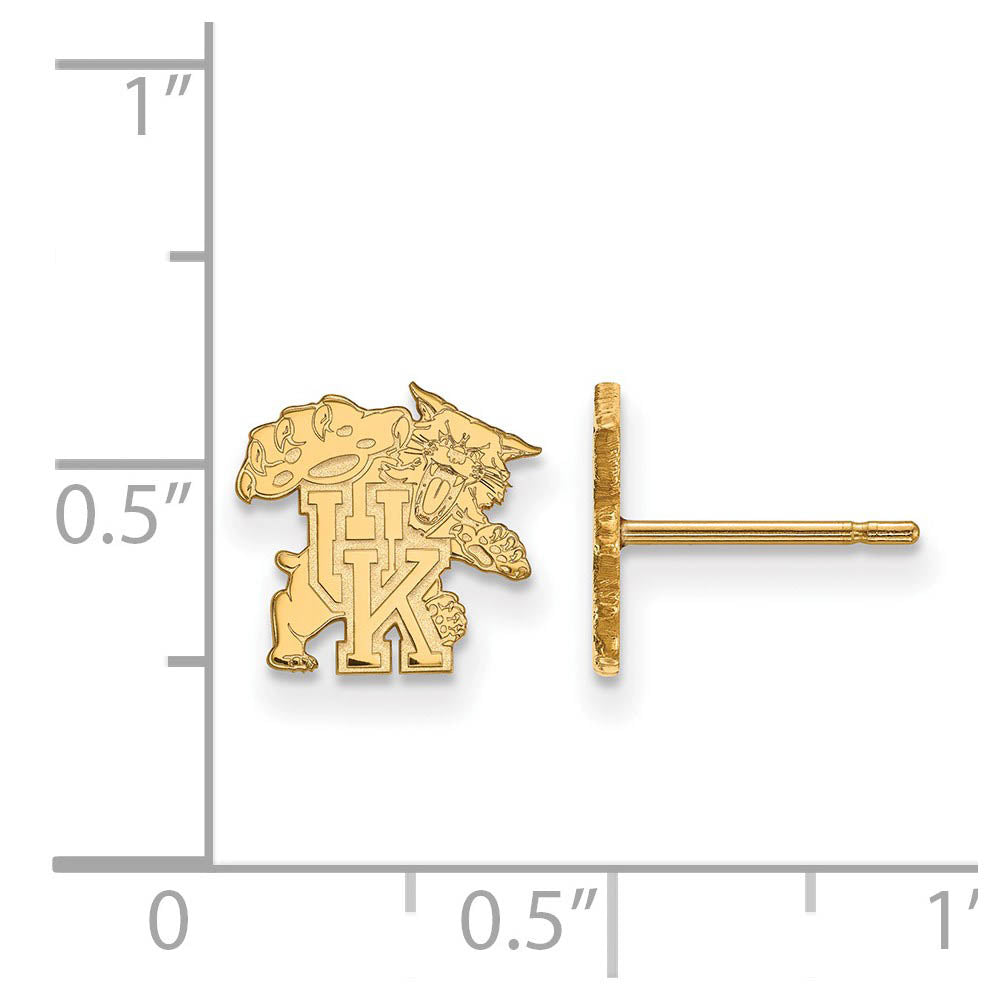 Alternate view of the 14k Gold Plated Silver University of Kentucky XS (Tiny) Post Earrings by The Black Bow Jewelry Co.