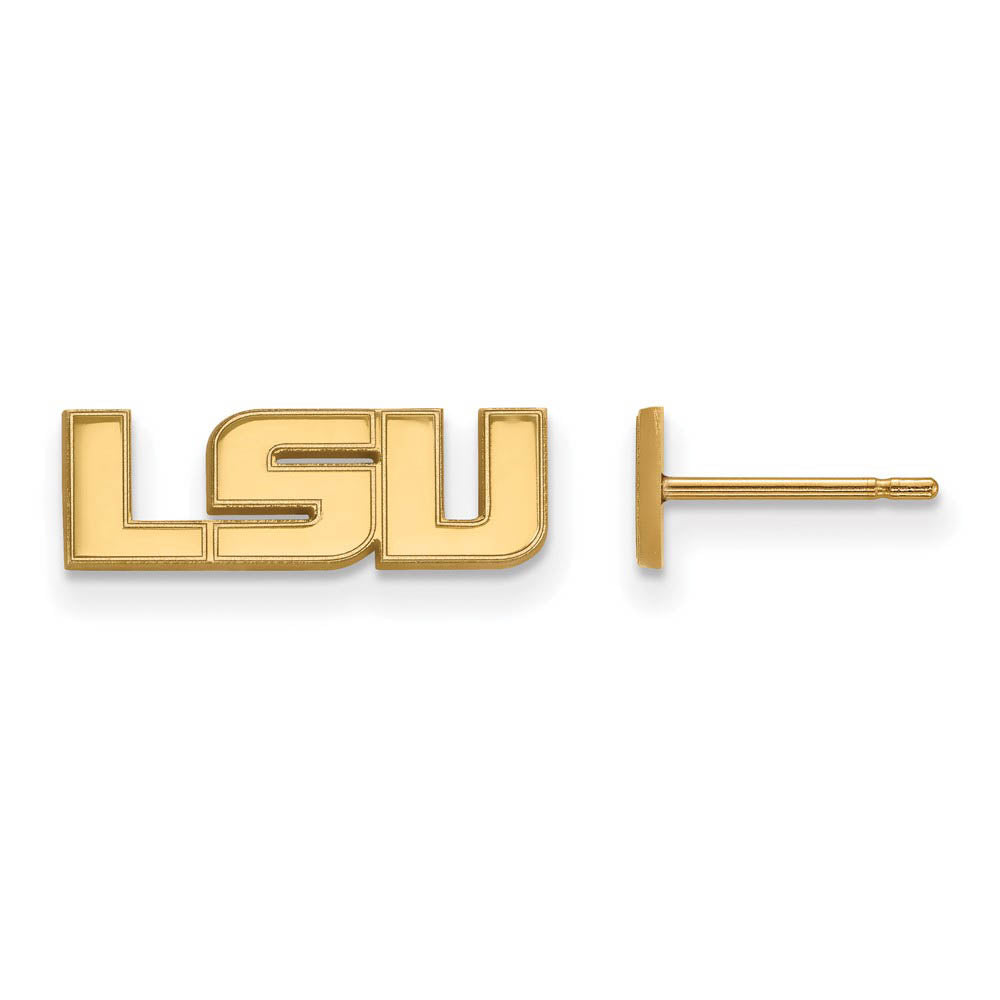 14k Gold Plated Silver Louisiana State Univ. XS (Tiny) Post Earrings, Item E16243 by The Black Bow Jewelry Co.