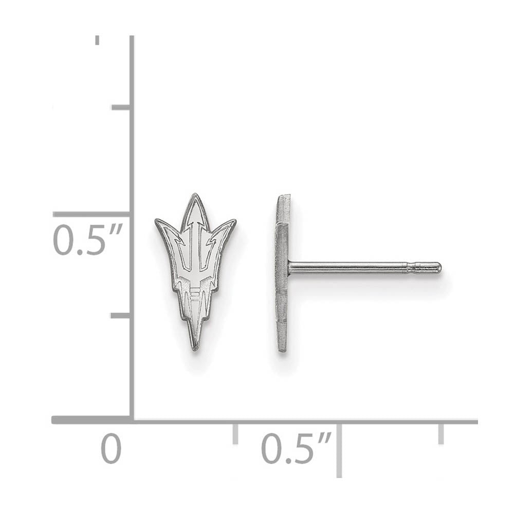 Alternate view of the Sterling Silver Arizona State University XS (Tiny) Post Earrings by The Black Bow Jewelry Co.