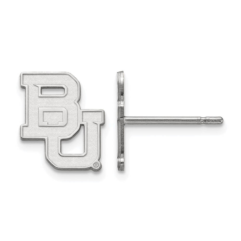 Sterling Silver Baylor University XS (Tiny) 'BU' Post Earrings, Item E16252 by The Black Bow Jewelry Co.