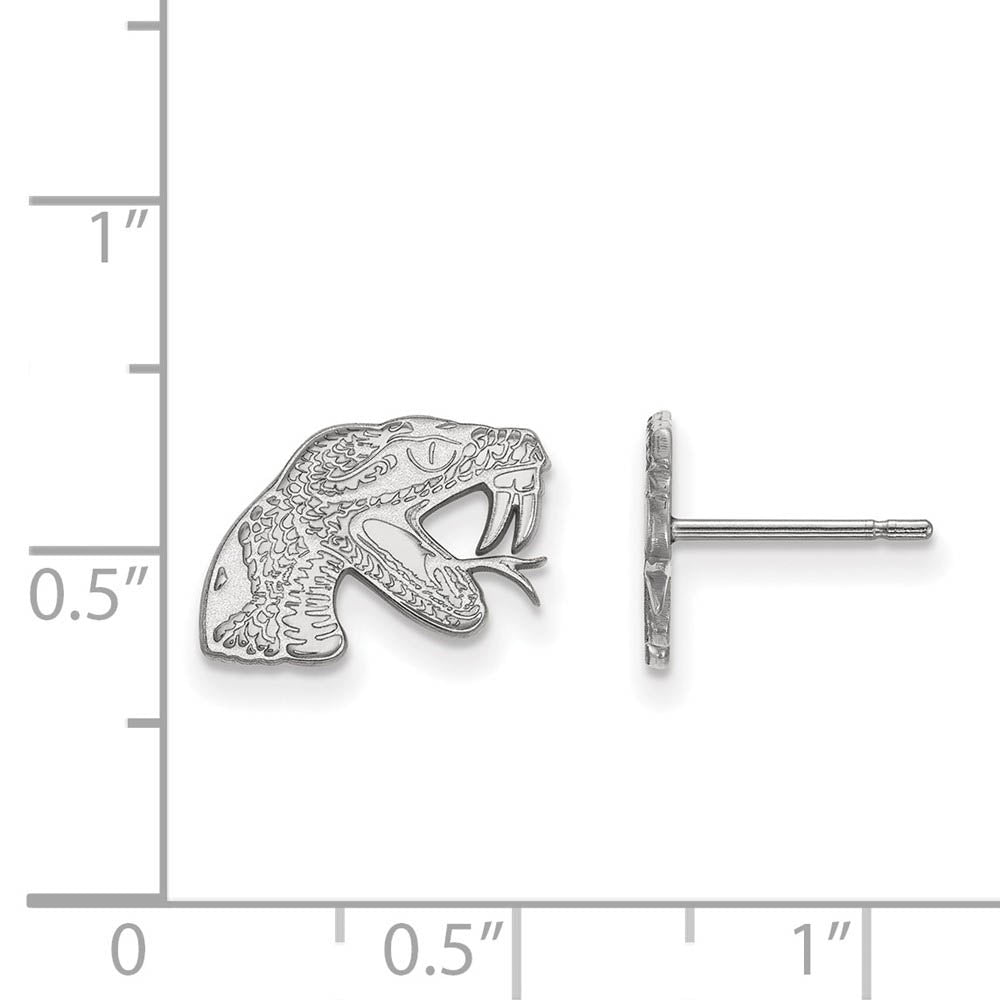 Alternate view of the Sterling Silver Florida A&M University XS (Tiny) Post Earrings by The Black Bow Jewelry Co.