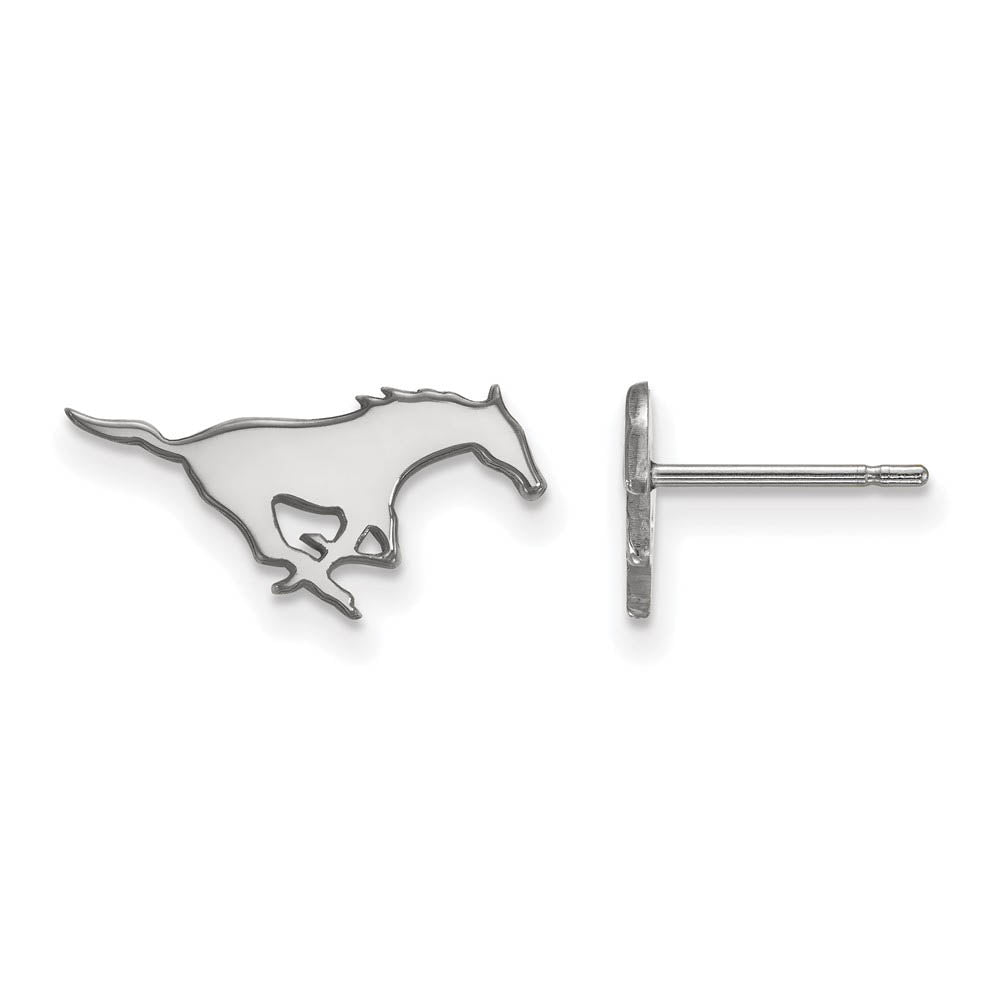 14k Sterling Silver XS (Tiny) Southern Methodist Univ. Post Earrings, Item E16269 by The Black Bow Jewelry Co.