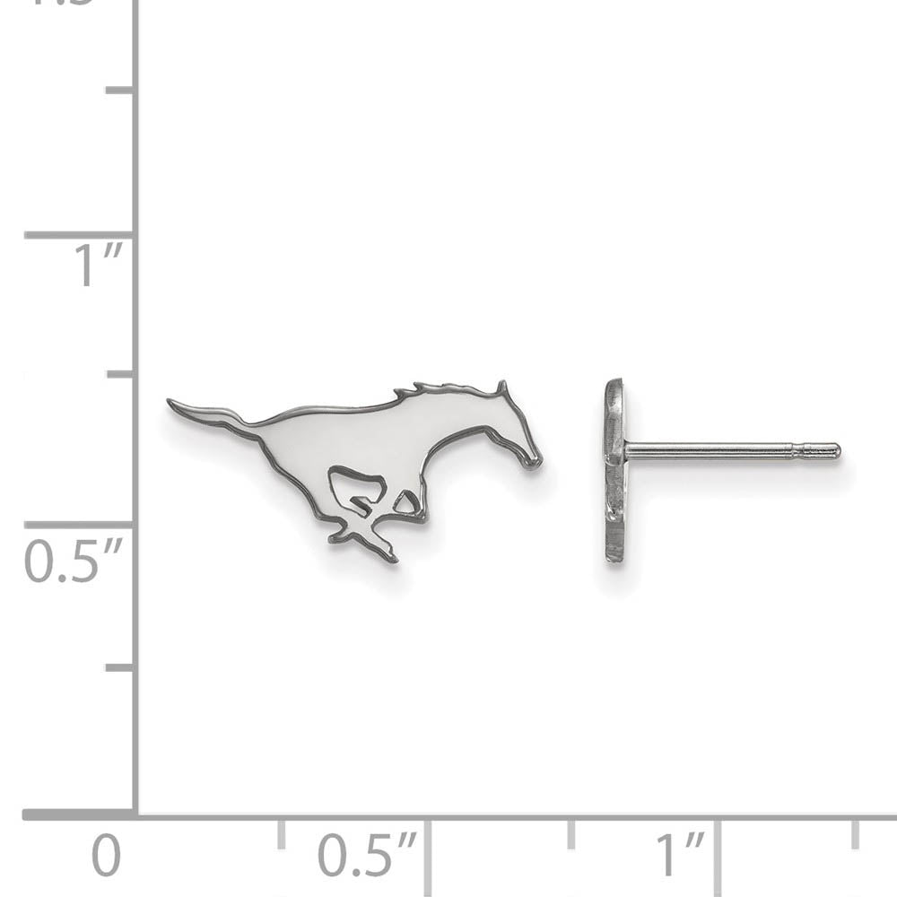 Alternate view of the 14k Sterling Silver XS (Tiny) Southern Methodist Univ. Post Earrings by The Black Bow Jewelry Co.