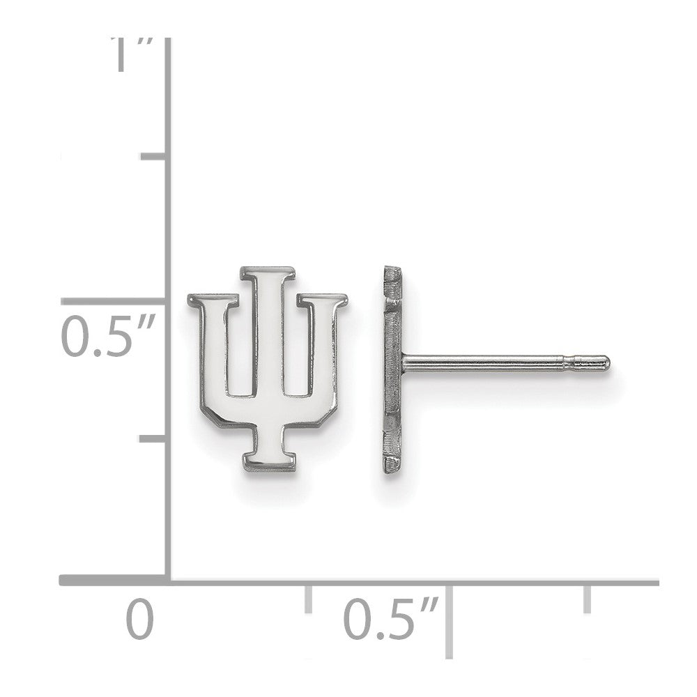 Alternate view of the Sterling Silver Indiana University XS (Tiny) Post Earrings by The Black Bow Jewelry Co.