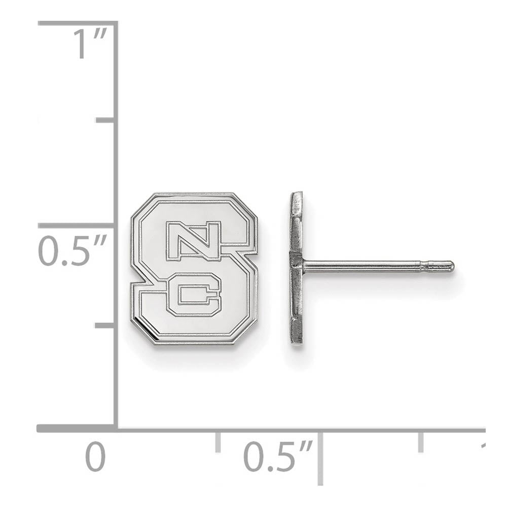 Alternate view of the Sterling Silver North Carolina State XS (Tiny) 'NCS' Post Earrings by The Black Bow Jewelry Co.