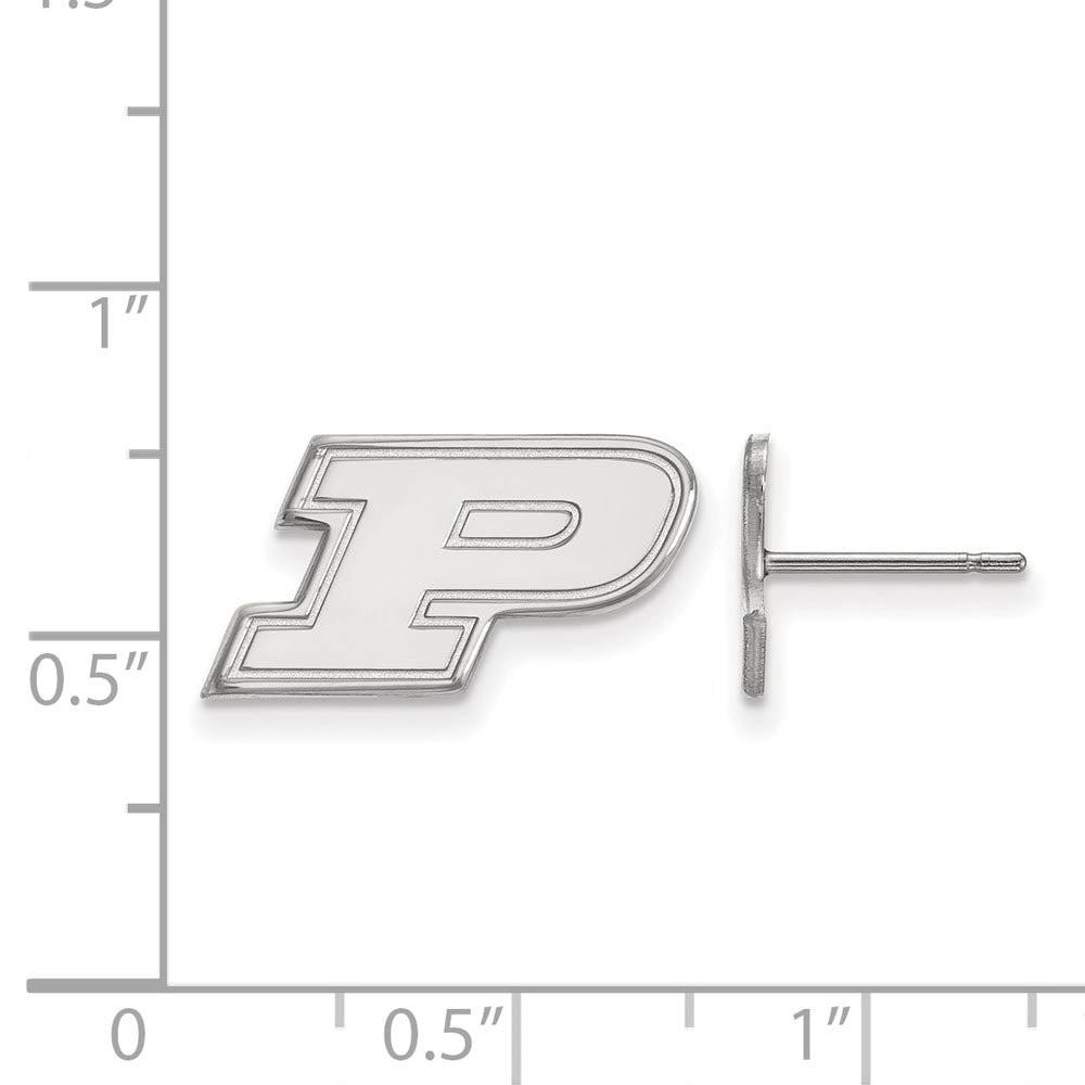Alternate view of the Sterling Silver Purdue XS (Tiny) Initial P Post Earrings by The Black Bow Jewelry Co.