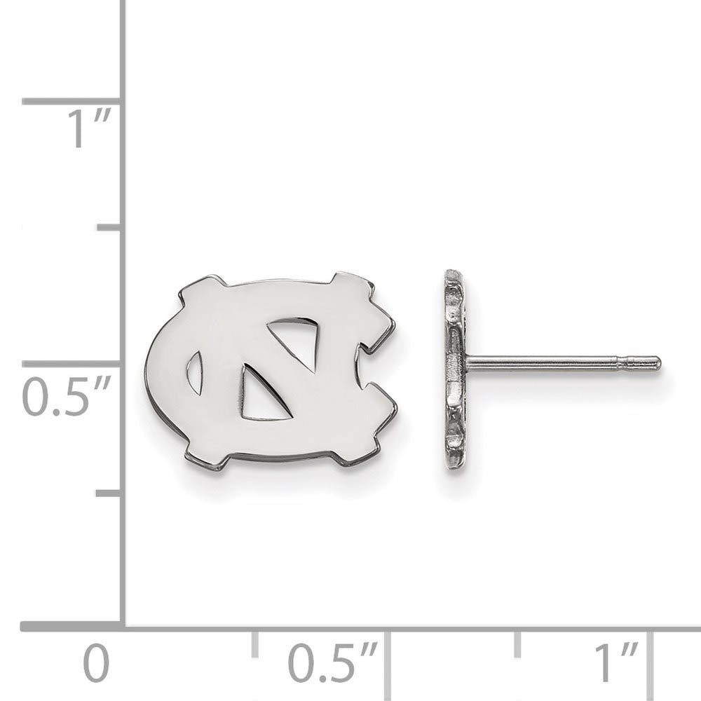 Alternate view of the Sterling Silver U of North Carolina XS (Tiny) Post Earrings by The Black Bow Jewelry Co.