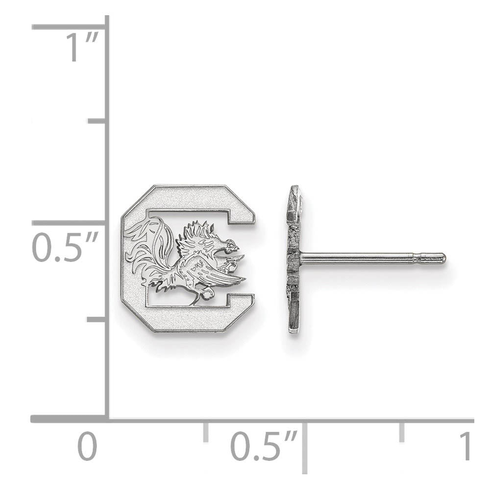 Alternate view of the Sterling Silver U of South Carolina XS (Tiny) Post Earrings by The Black Bow Jewelry Co.