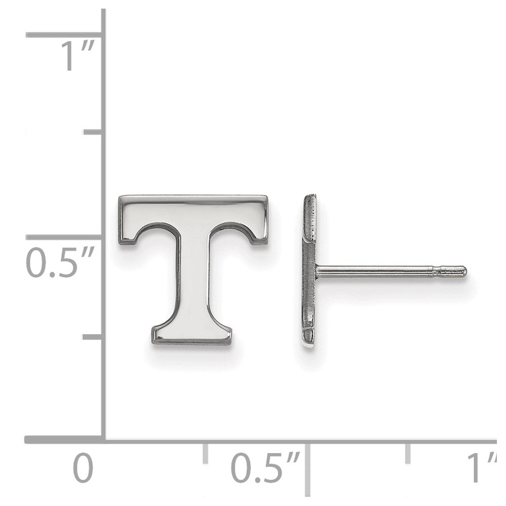 Alternate view of the Sterling Silver University of Tennessee XS (Tiny) &#39;T&#39; Post Earrings by The Black Bow Jewelry Co.