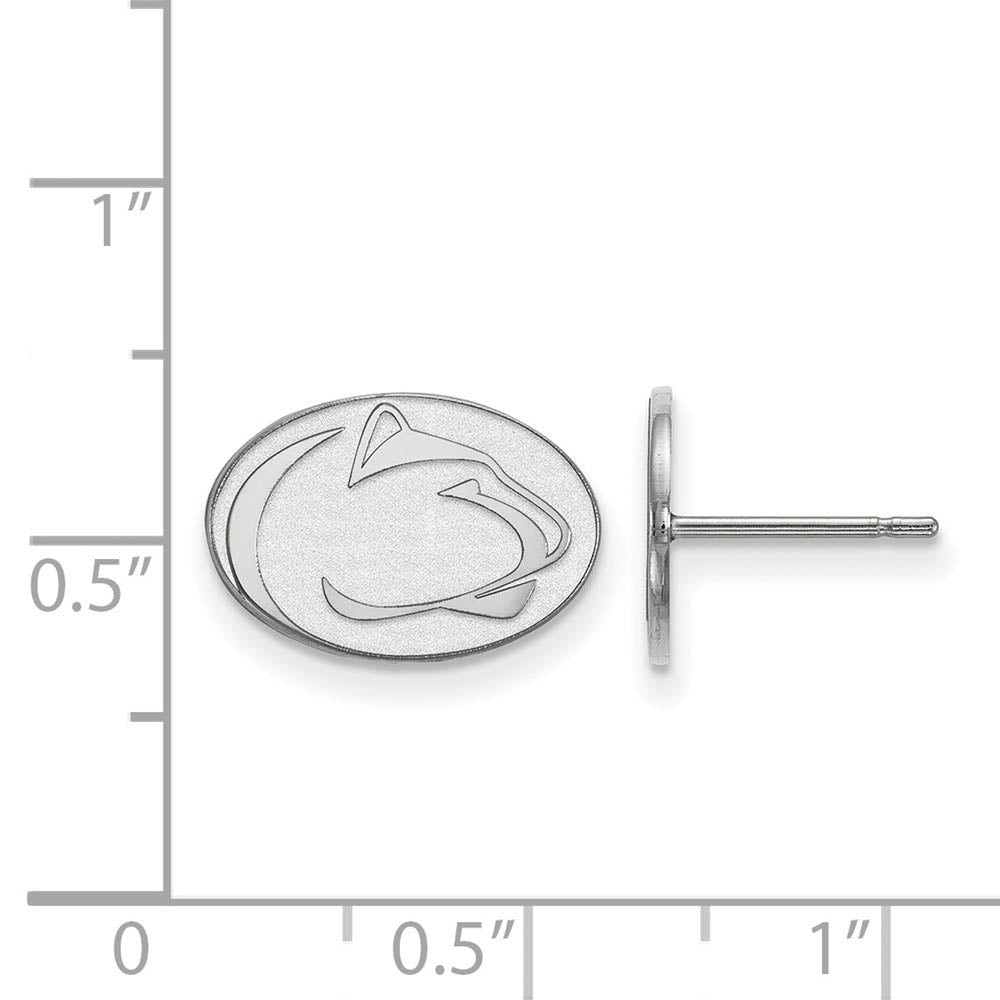 Alternate view of the Sterling Silver Penn State University XS (Tiny) Post Earrings by The Black Bow Jewelry Co.