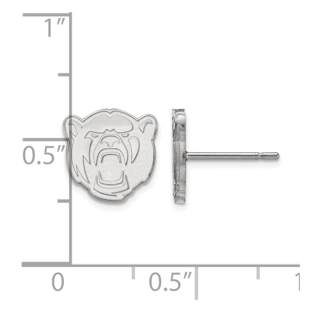Alternate view of the Sterling Silver Baylor University XS (Tiny) Bear Post Earrings by The Black Bow Jewelry Co.