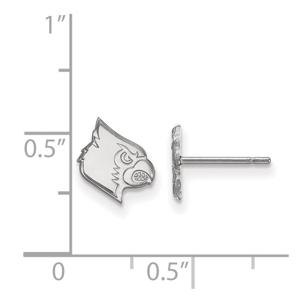 Alternate view of the Sterling Silver University of Louisville XS (Tiny) Post Earrings by The Black Bow Jewelry Co.