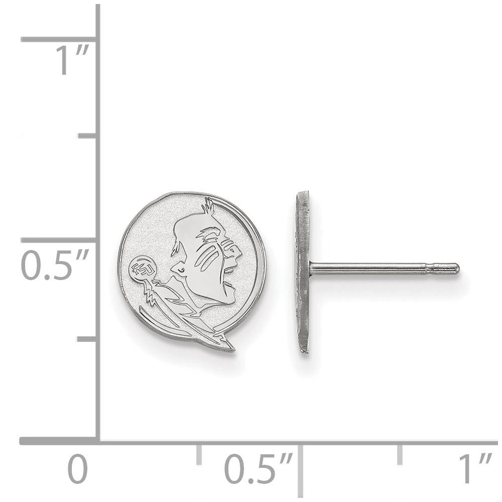 Alternate view of the Sterling Silver Florida State University XS (Tiny) Post Earrings by The Black Bow Jewelry Co.