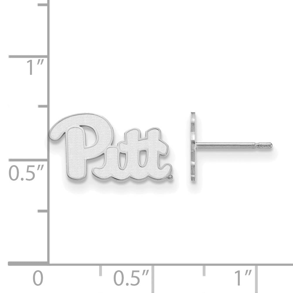 Alternate view of the Sterling Silver University of Pittsburgh XS (Tiny) Post Earrings by The Black Bow Jewelry Co.