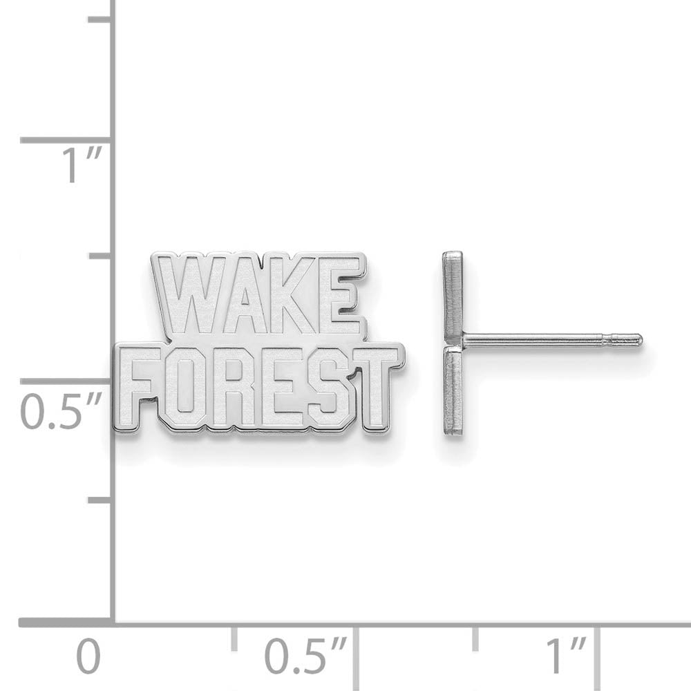 Alternate view of the Sterling Silver Wake Forest University XS (Tiny) Post Earrings by The Black Bow Jewelry Co.