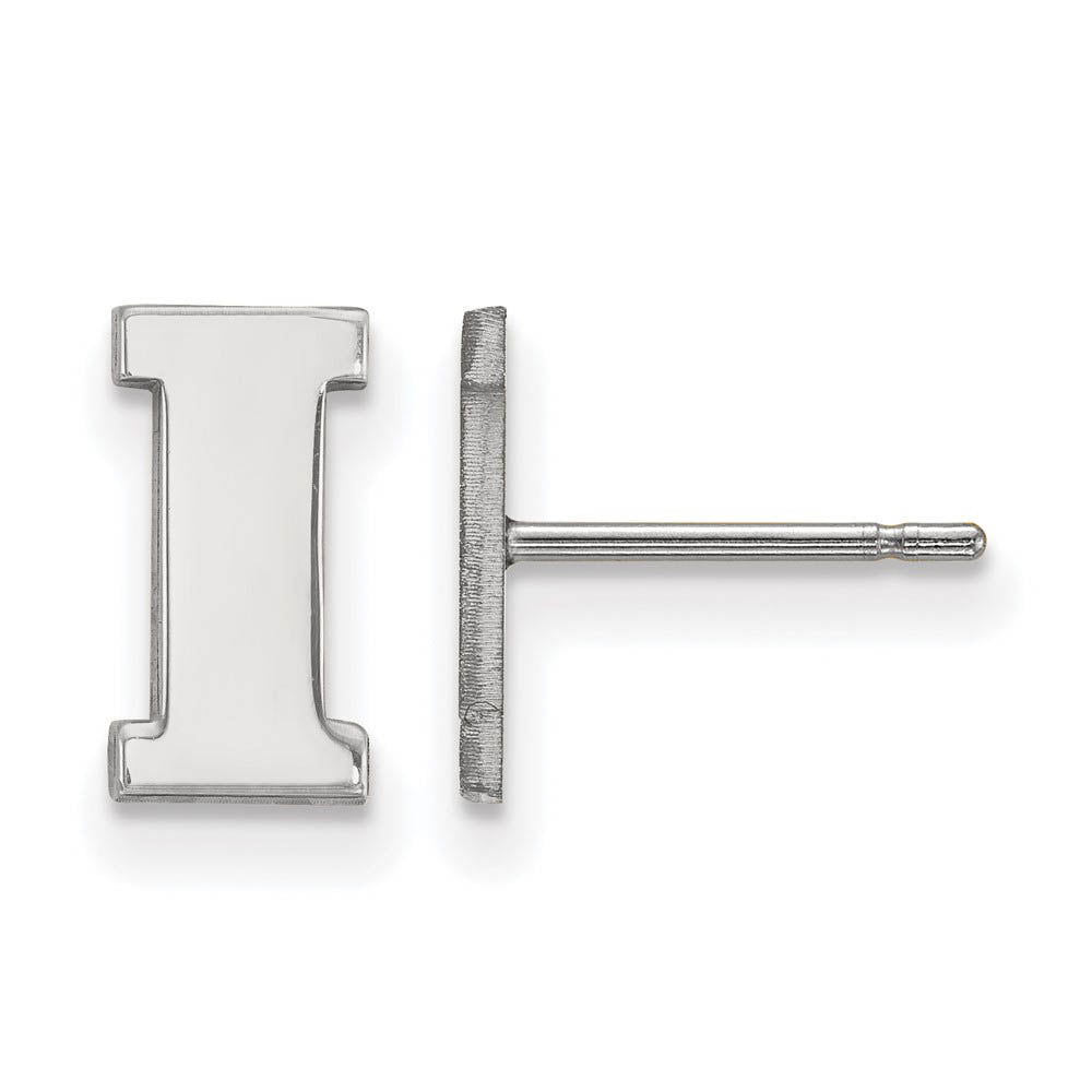 Sterling Silver University of Iowa XS (Tiny) 'I' Post Earrings, Item E16389 by The Black Bow Jewelry Co.