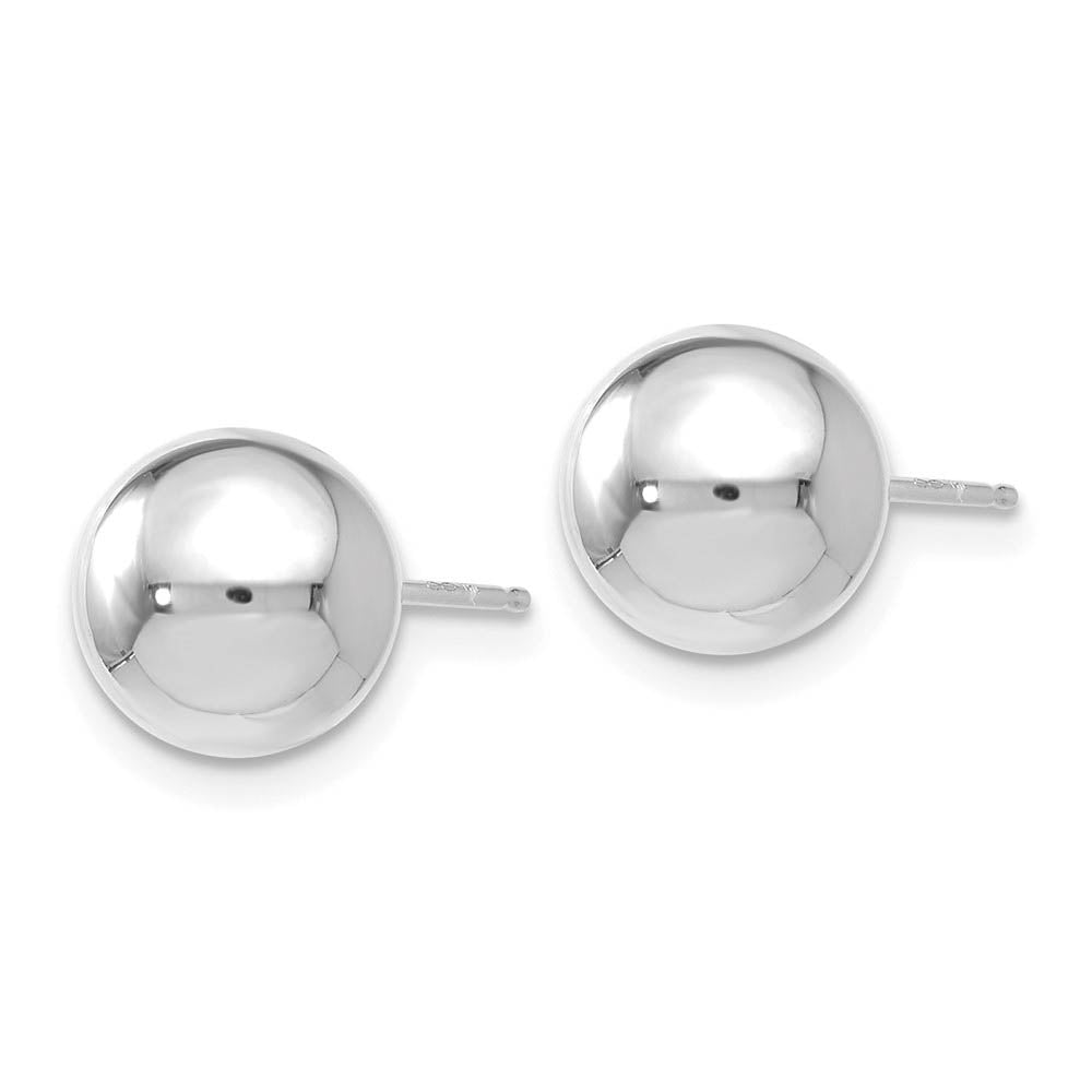 Alternate view of the 8mm (5/16 Inch) 14k White Gold Polished Ball Friction Back Studs by The Black Bow Jewelry Co.