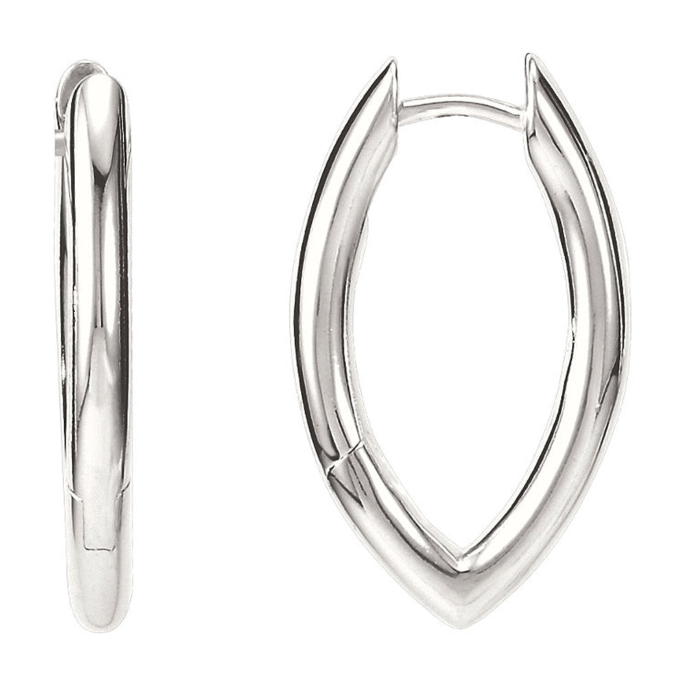 2.6 x 24mm (15/16 Inch) Sterling Silver Round Tube Hinged Hoops, Item E16835 by The Black Bow Jewelry Co.