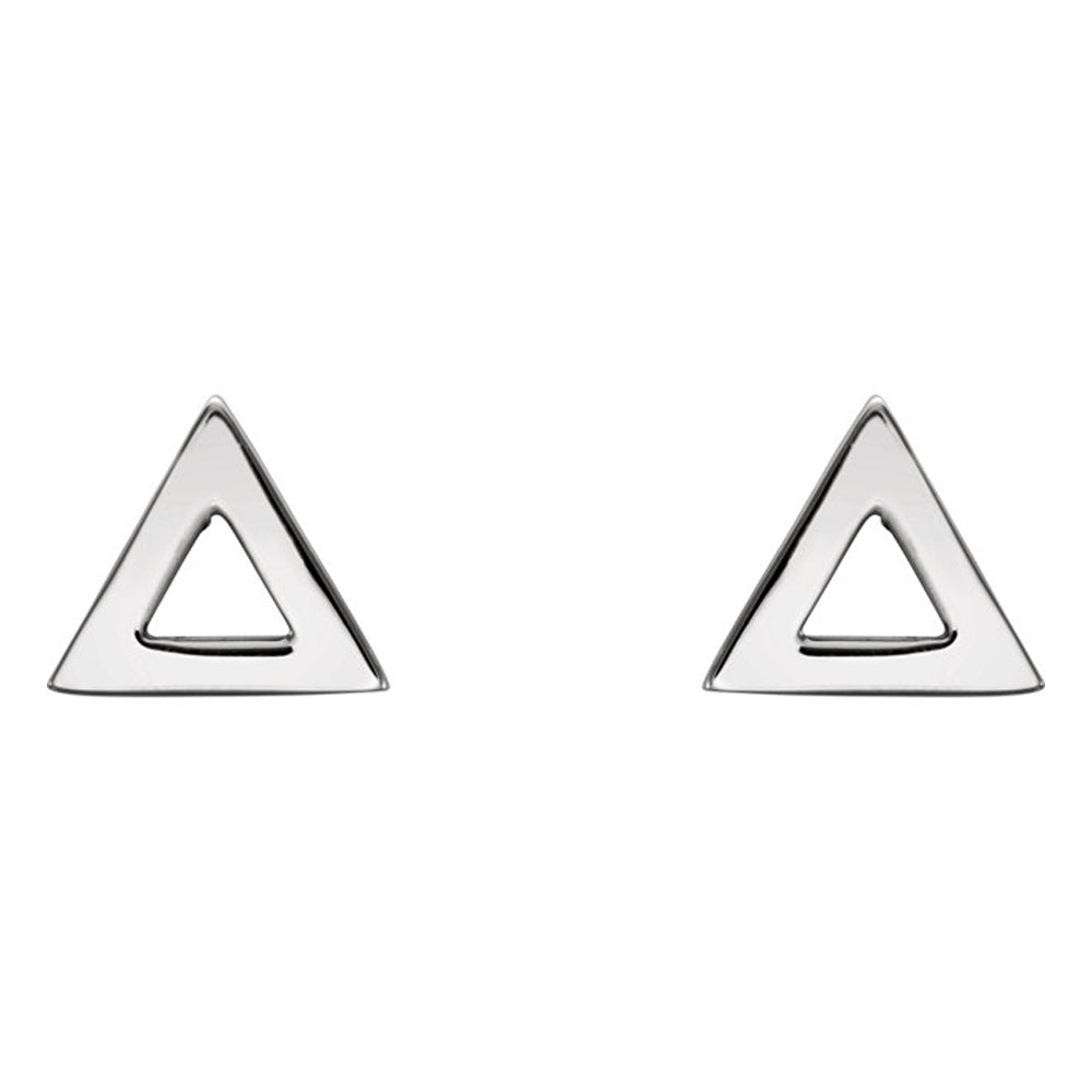 Alternate view of the 7mm (1/4 Inch) Polished Sterling Silver Tiny Triangle Post Earrings by The Black Bow Jewelry Co.