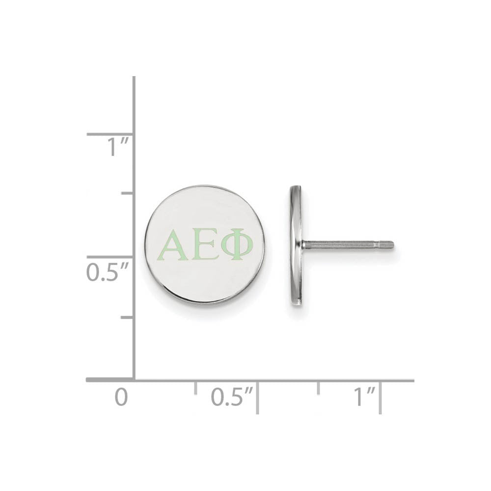 Alternate view of the Sterling Silver Alpha Epsilon Phi Enamel Greek Letters Post Earrings by The Black Bow Jewelry Co.