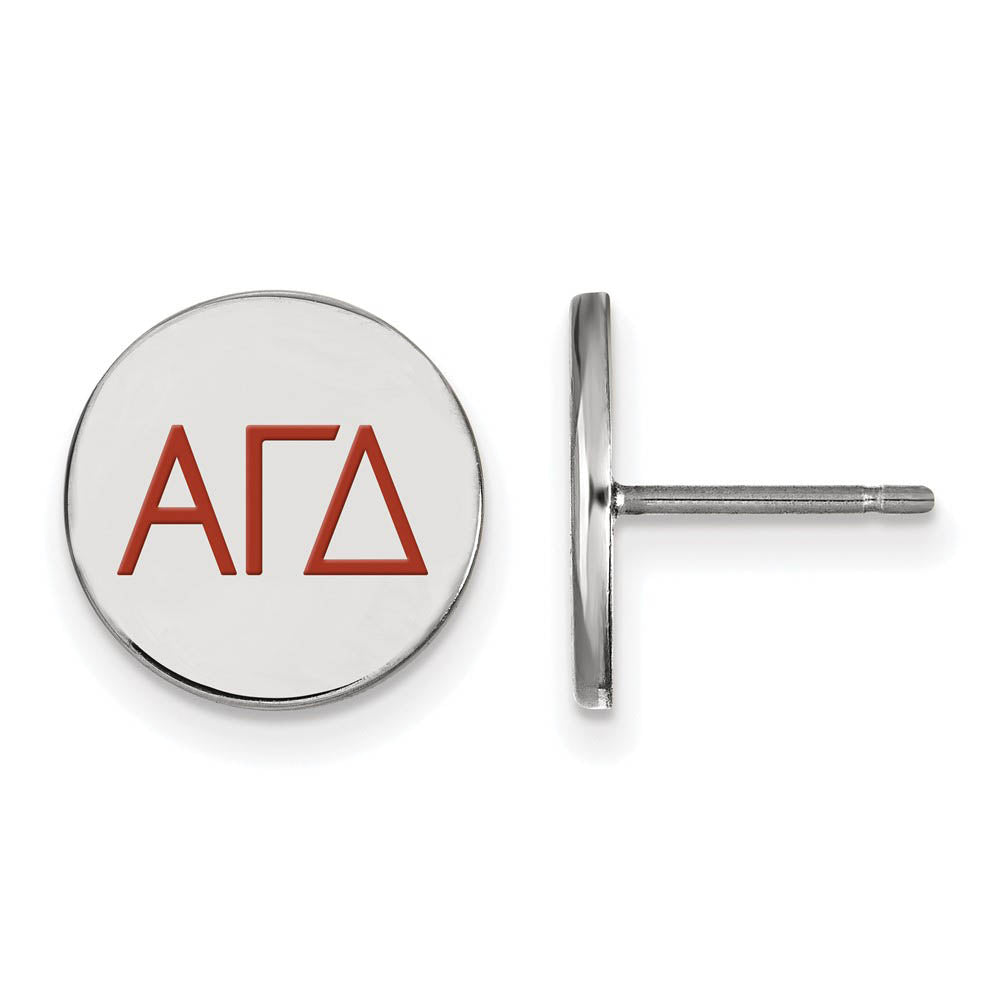 Sterling Silver Alpha Gamma Delta Enamel Post Earrings, Item E17070 by The Black Bow Jewelry Co.