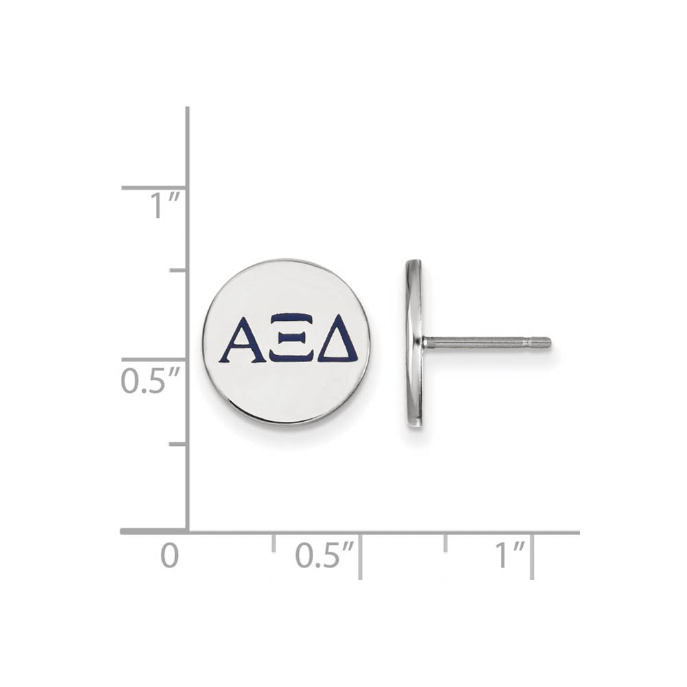 Alternate view of the Sterling Silver Alpha Xi Delta Enamel Greek Letters Post Earrings by The Black Bow Jewelry Co.