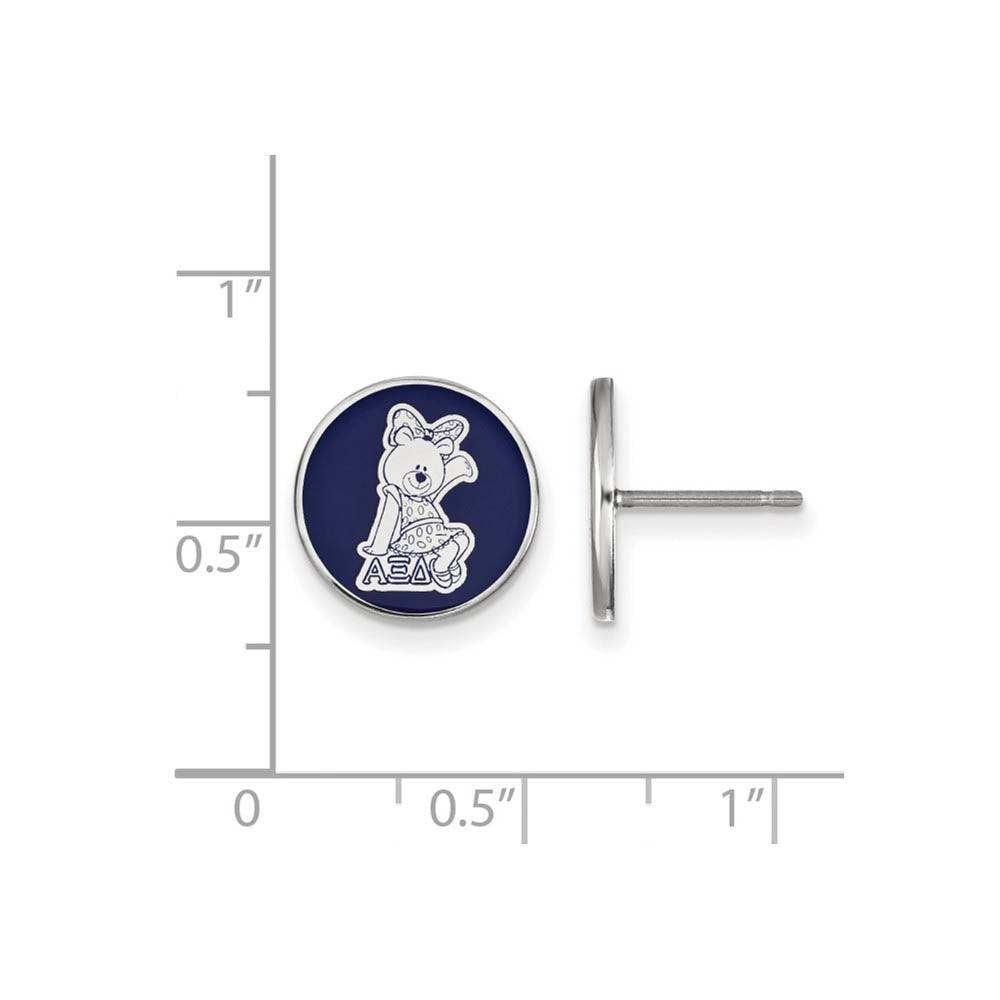 Alternate view of the Sterling Silver Alpha Xi Delta Enamel Mascot Post Earrings by The Black Bow Jewelry Co.