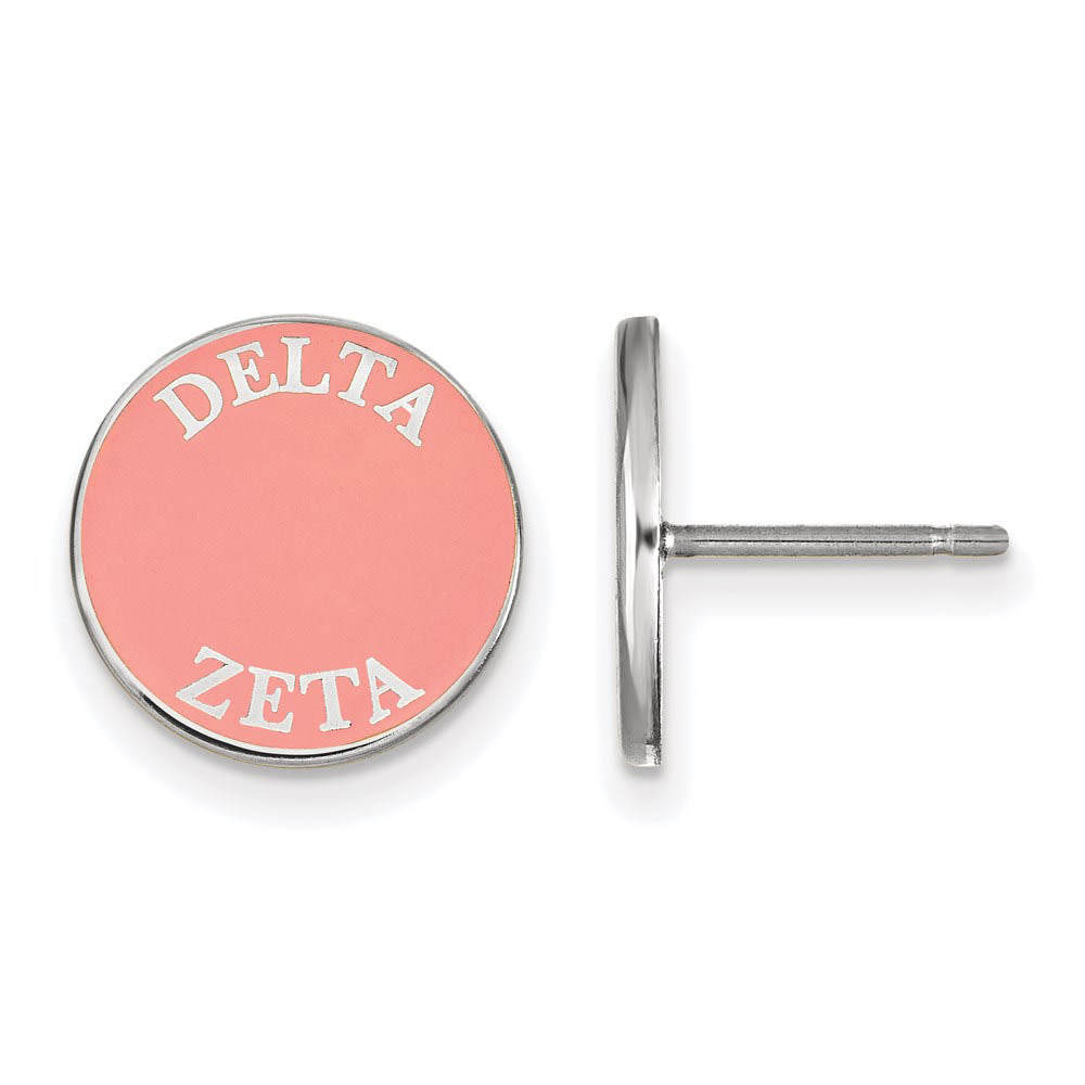 Sterling Silver Delta Zeta Enamel Disc Post Earrings, Item E17137 by The Black Bow Jewelry Co.