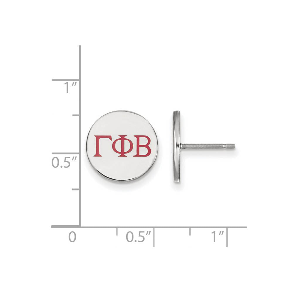 Alternate view of the Sterling Silver Gamma Phi Beta Enamel Greek Letters Post Earrings by The Black Bow Jewelry Co.
