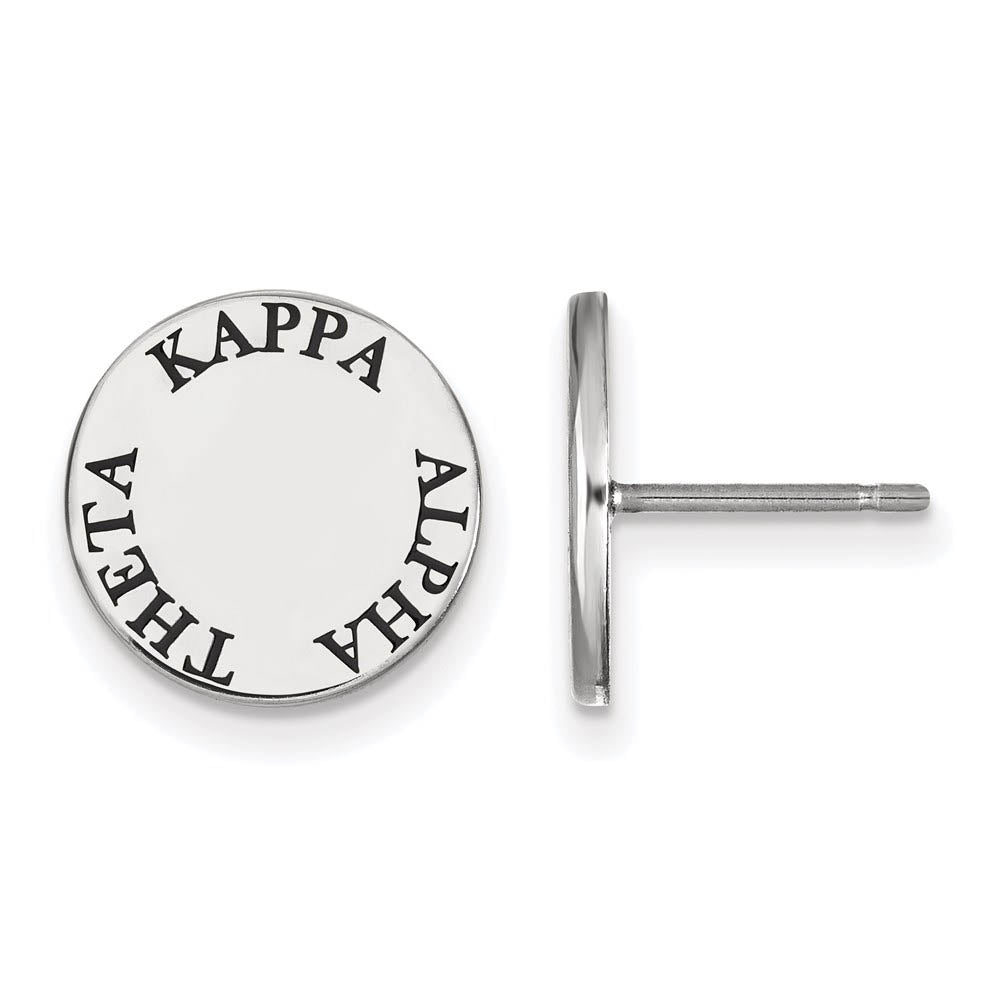 Sterling Silver Kappa Alpha Theta Black Enamel Post Earrings, Item E17152 by The Black Bow Jewelry Co.