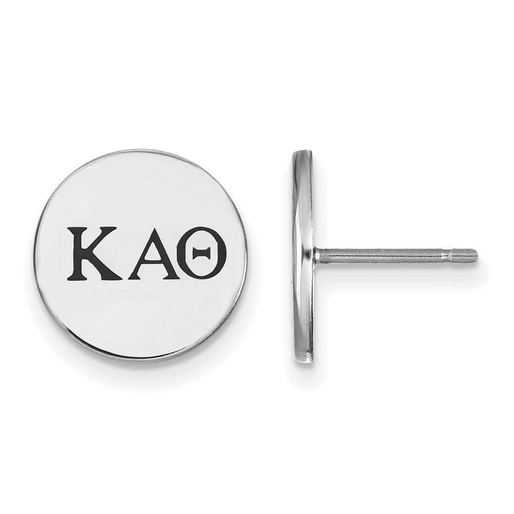 Sterling Silver Kappa Alpha Theta Enamel Greek Letters Post Earrings, Item E17154 by The Black Bow Jewelry Co.