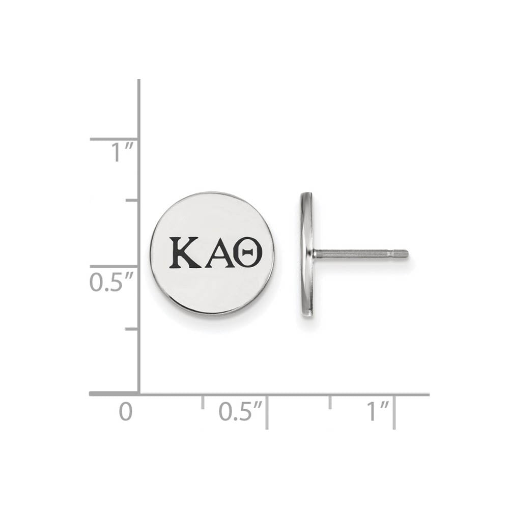 Alternate view of the Sterling Silver Kappa Alpha Theta Enamel Greek Letters Post Earrings by The Black Bow Jewelry Co.