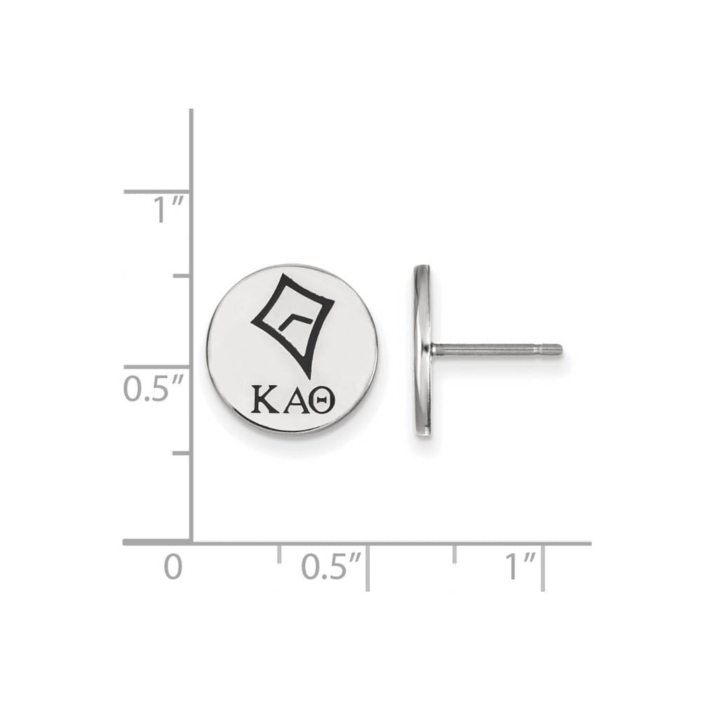 Alternate view of the Sterling Silver Kappa Alpha Theta Enamel Post Earrings by The Black Bow Jewelry Co.