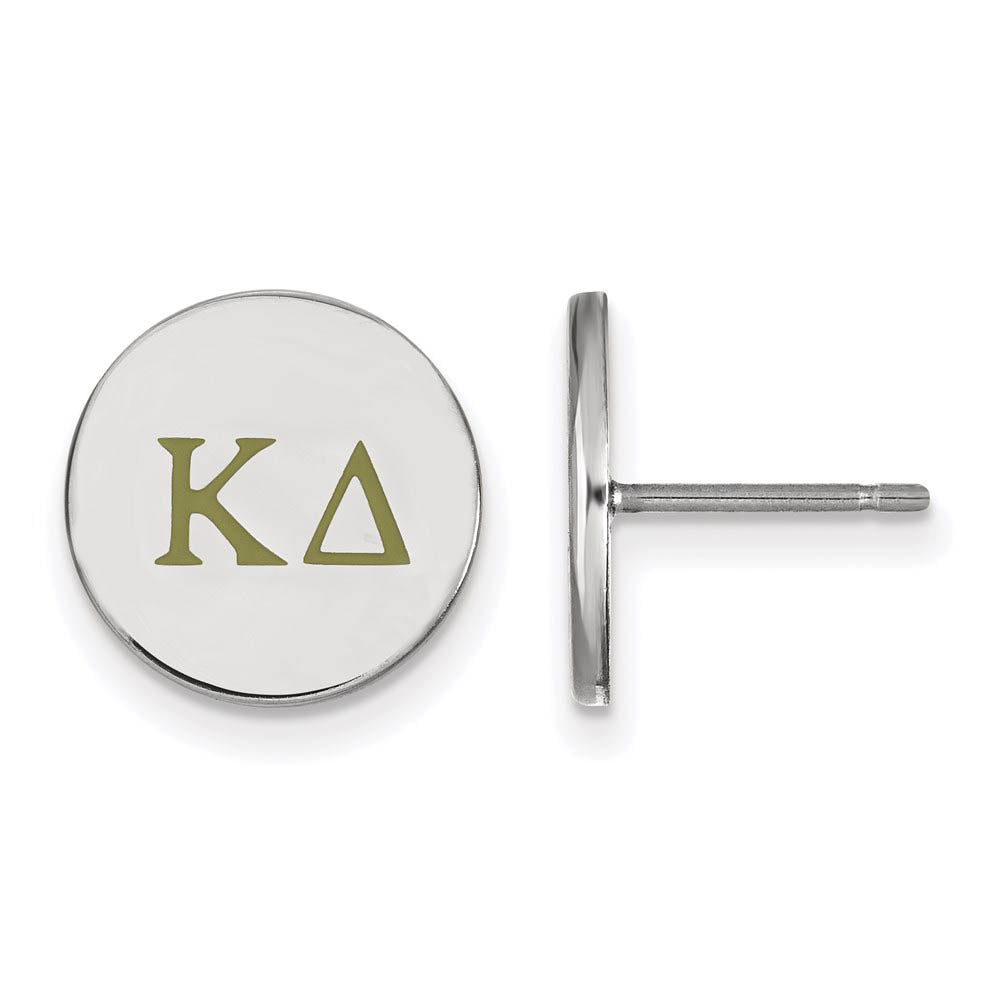 Sterling Silver Kappa Delta Enamel Greek Letters Post Earrings, Item E17160 by The Black Bow Jewelry Co.
