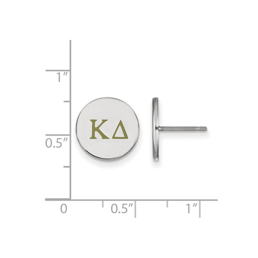 Alternate view of the Sterling Silver Kappa Delta Enamel Greek Letters Post Earrings by The Black Bow Jewelry Co.