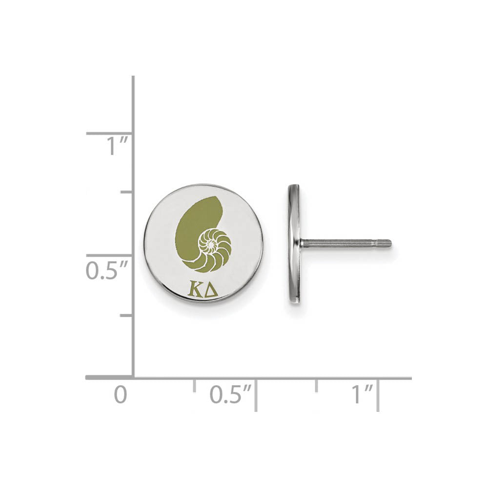 Alternate view of the Sterling Silver Kappa Delta Enamel Post Earrings by The Black Bow Jewelry Co.