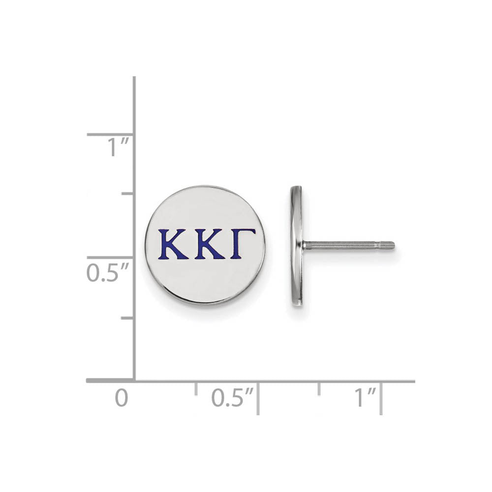 Alternate view of the Sterling Silver Kappa Kappa Gamma Enamel Greek Letters Post Earrings by The Black Bow Jewelry Co.