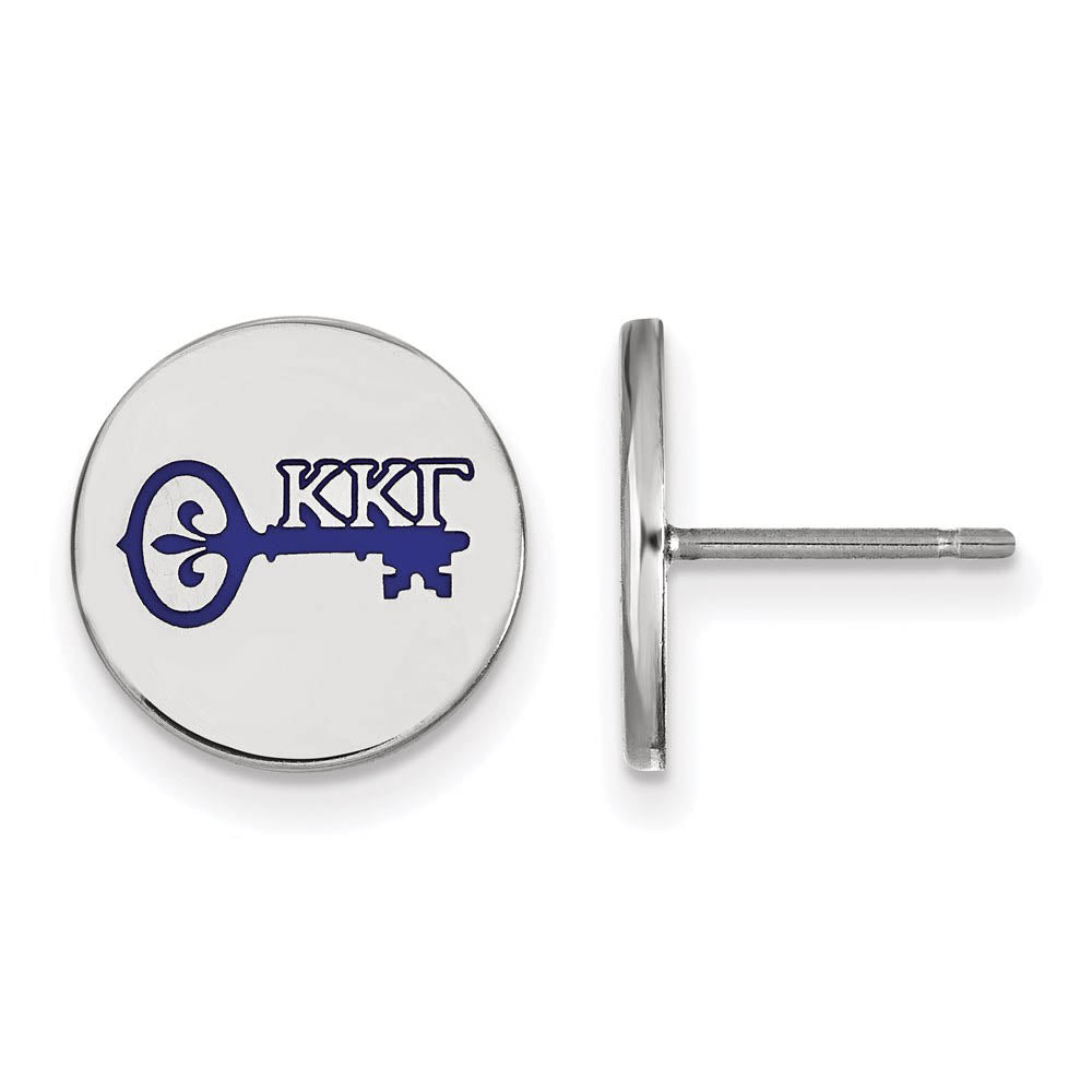 Sterling Silver Kappa Kappa Gamma Enamel Post Earrings, Item E17170 by The Black Bow Jewelry Co.